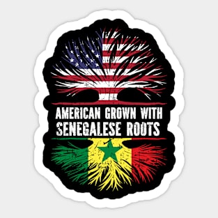 American Grown with Senegalese Roots USA Flag Sticker